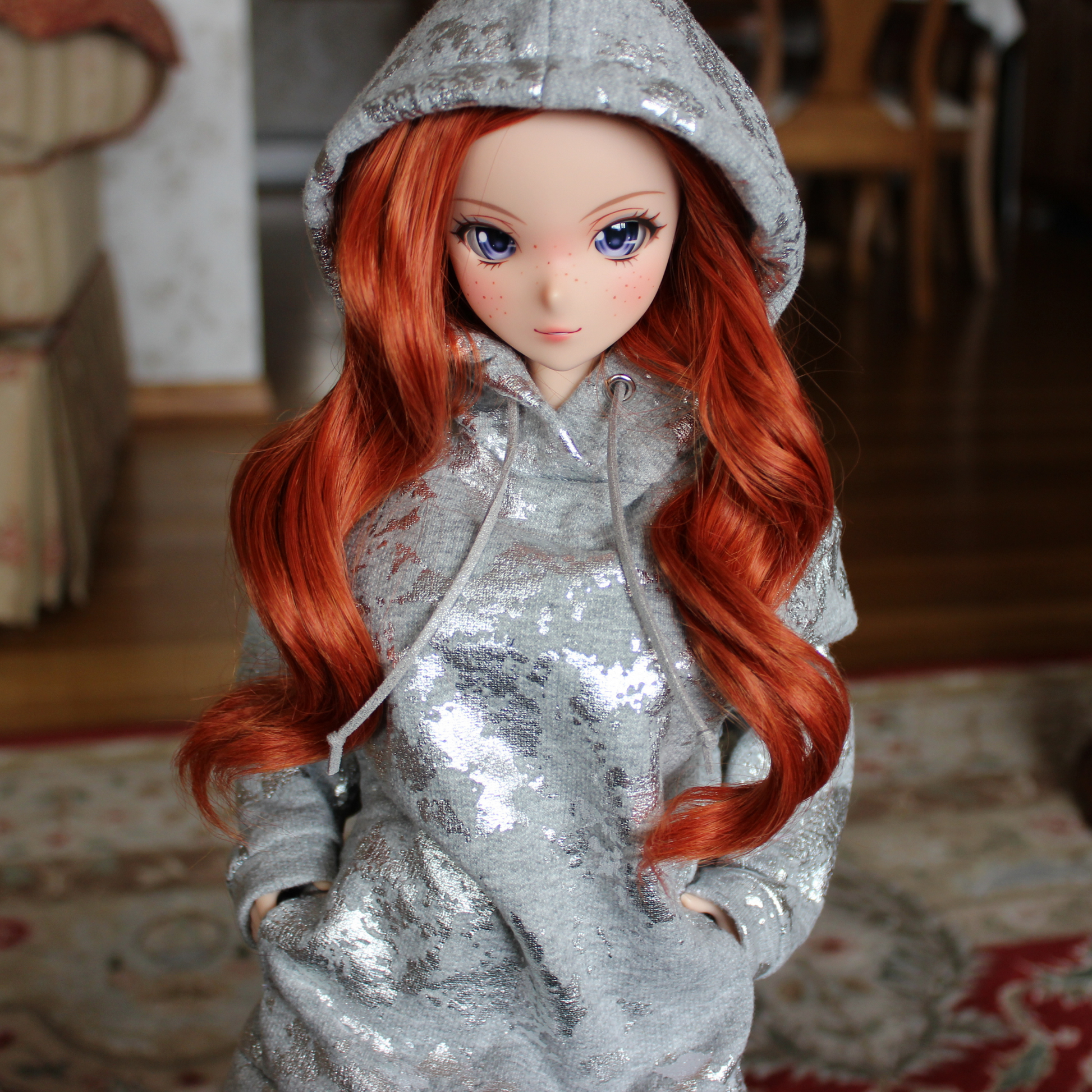 Silver Marble Oversized Hoodie for Smart Dolls - The Doll Fairy
