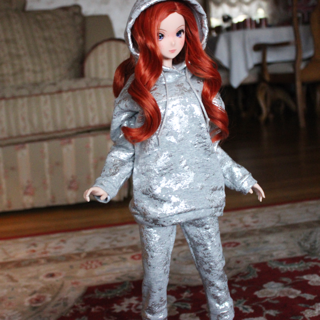 Silver Marble Jogger Pants - The Doll Fairy