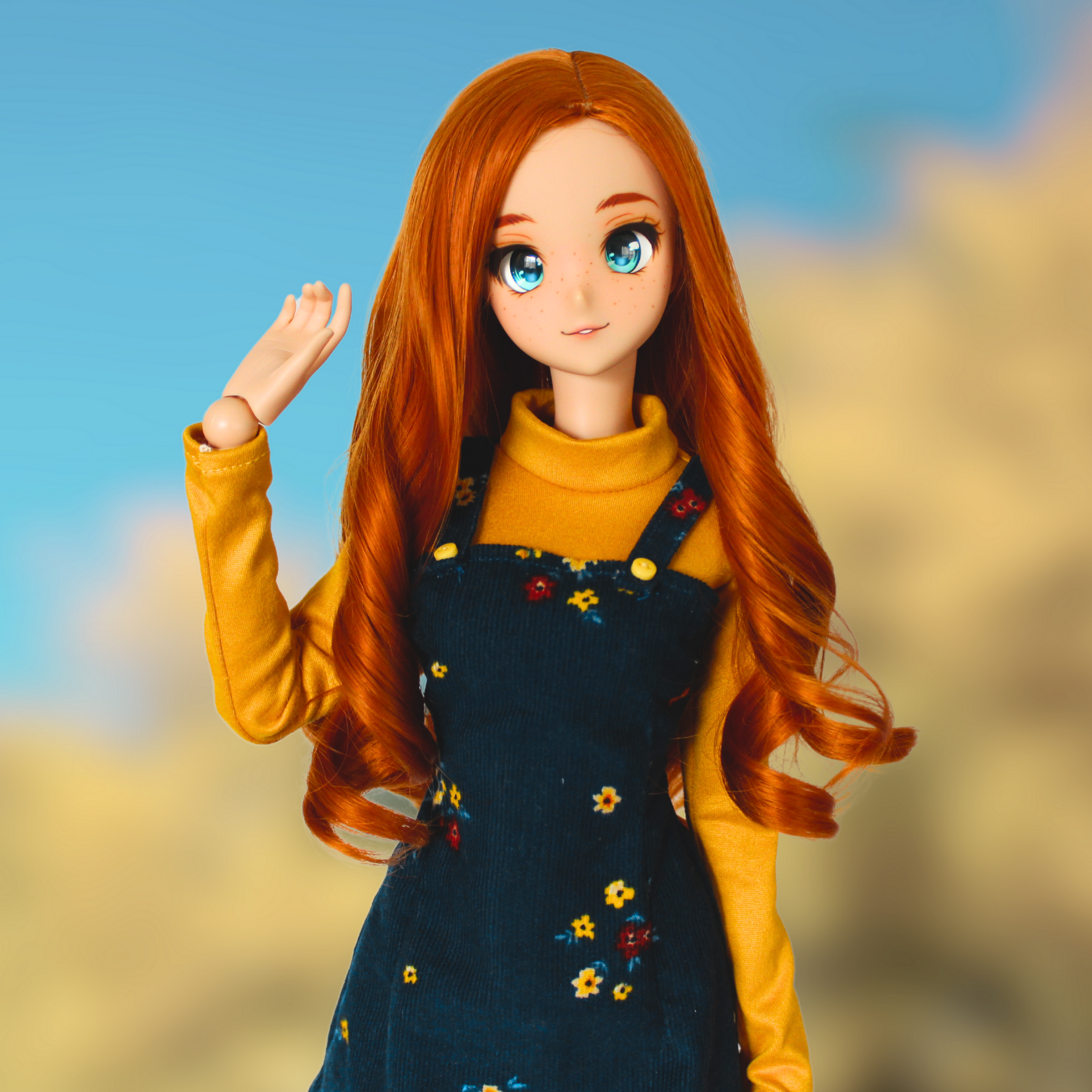 Autumn Floral Jumper Dress and Turtleneck Set for Smart Dolls - The Doll Fairy