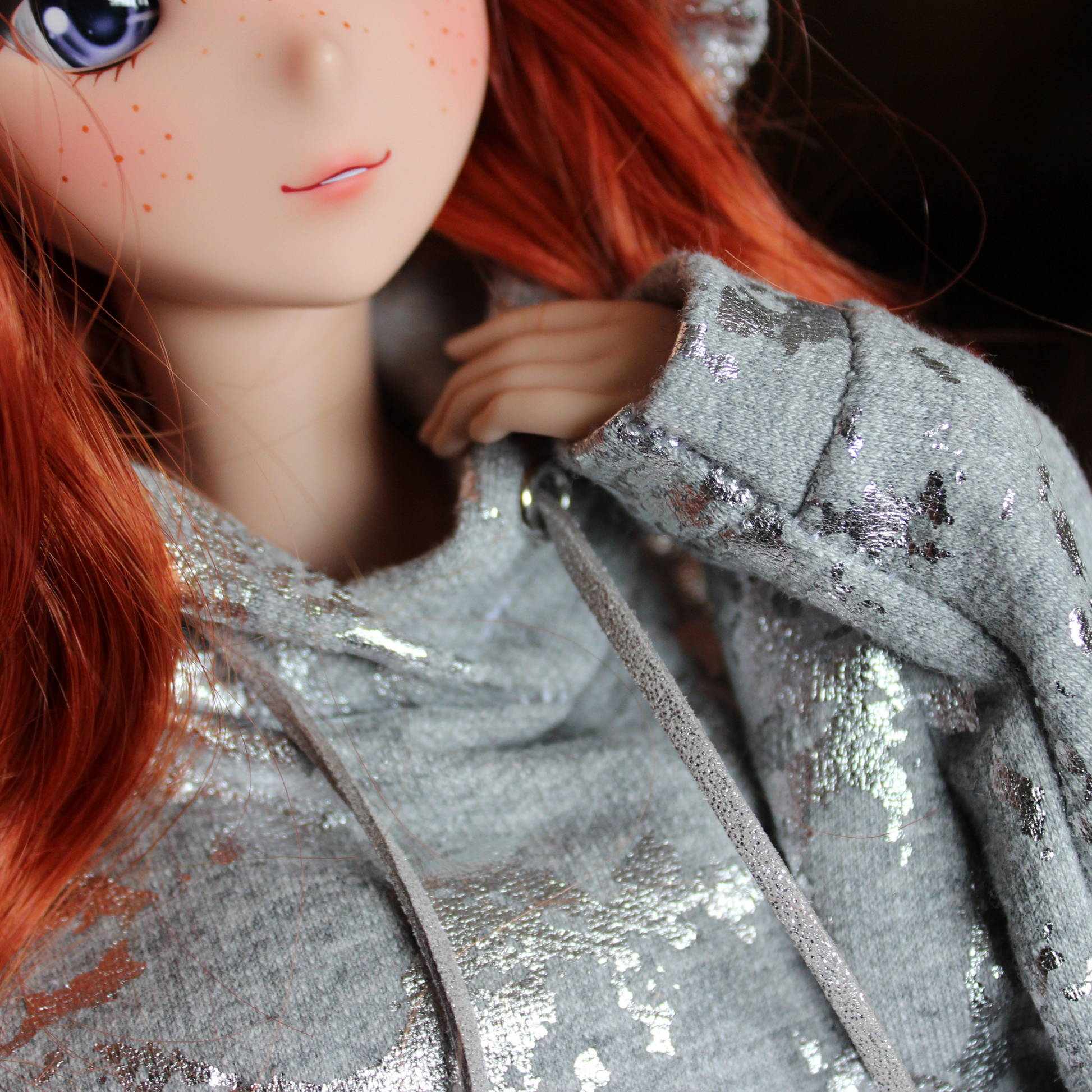 Silver Marble Oversized Hoodie for Smart Dolls - The Doll Fairy