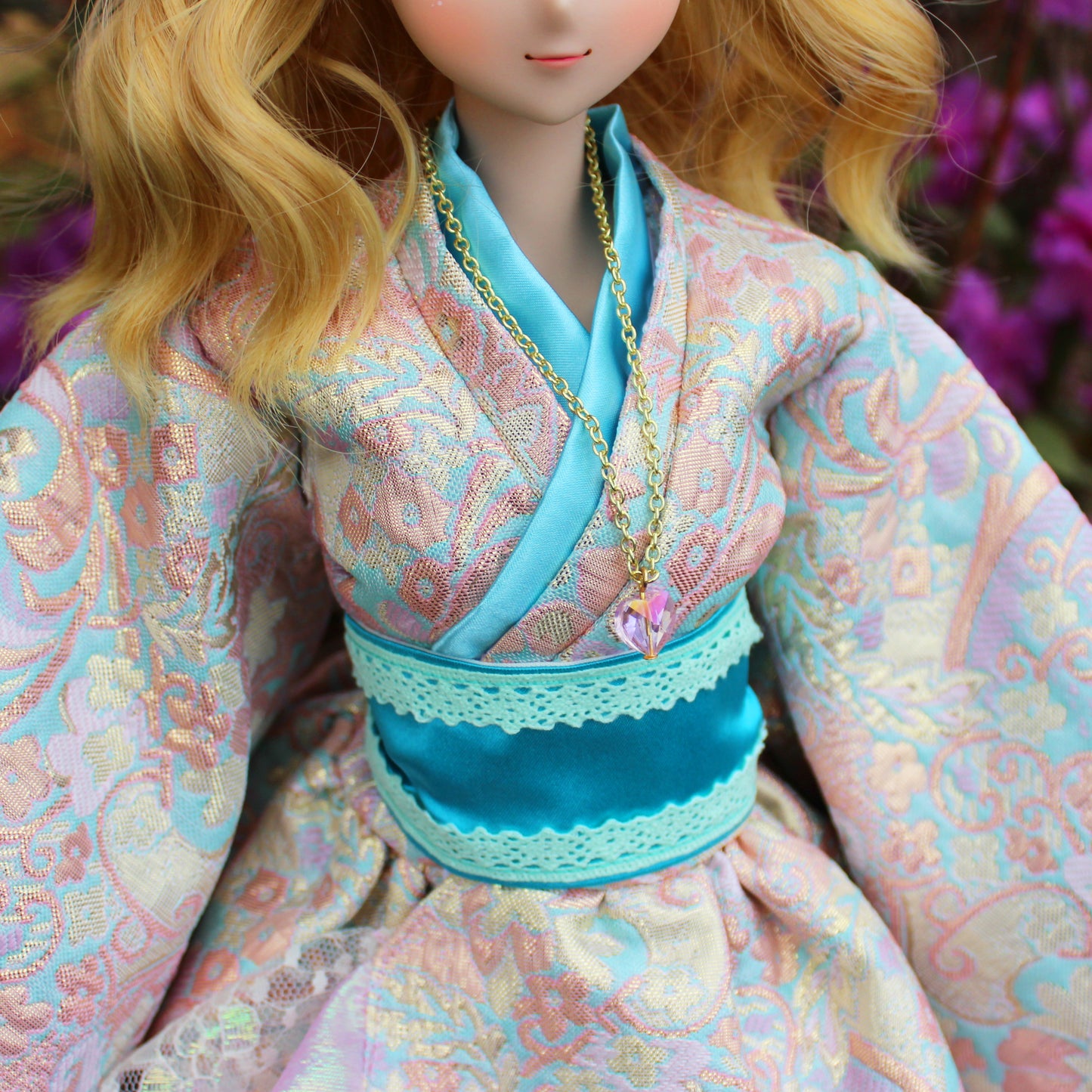 Doll Fairy Signature Crystal Heart Necklace for Smart Dolls/ SD size BJD - The Doll Fairy