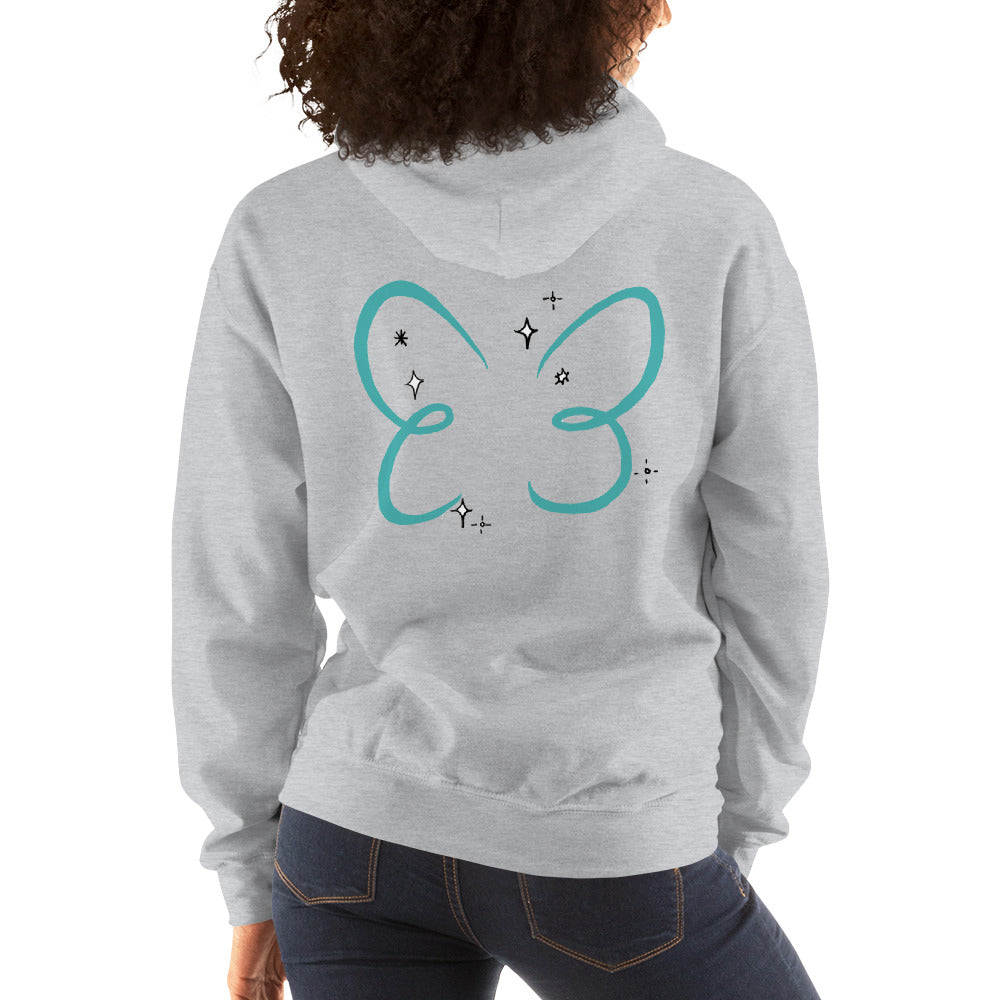 Doll Fairy Wings Unisex Hooded Sweatshirt (White, Gray) - The Doll Fairy
