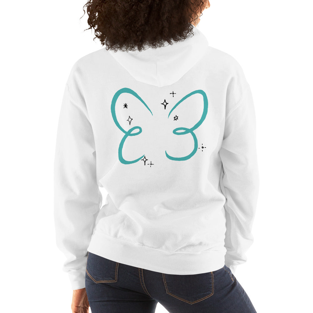 Doll Fairy Wings Unisex Hooded Sweatshirt (White, Gray) - The Doll Fairy