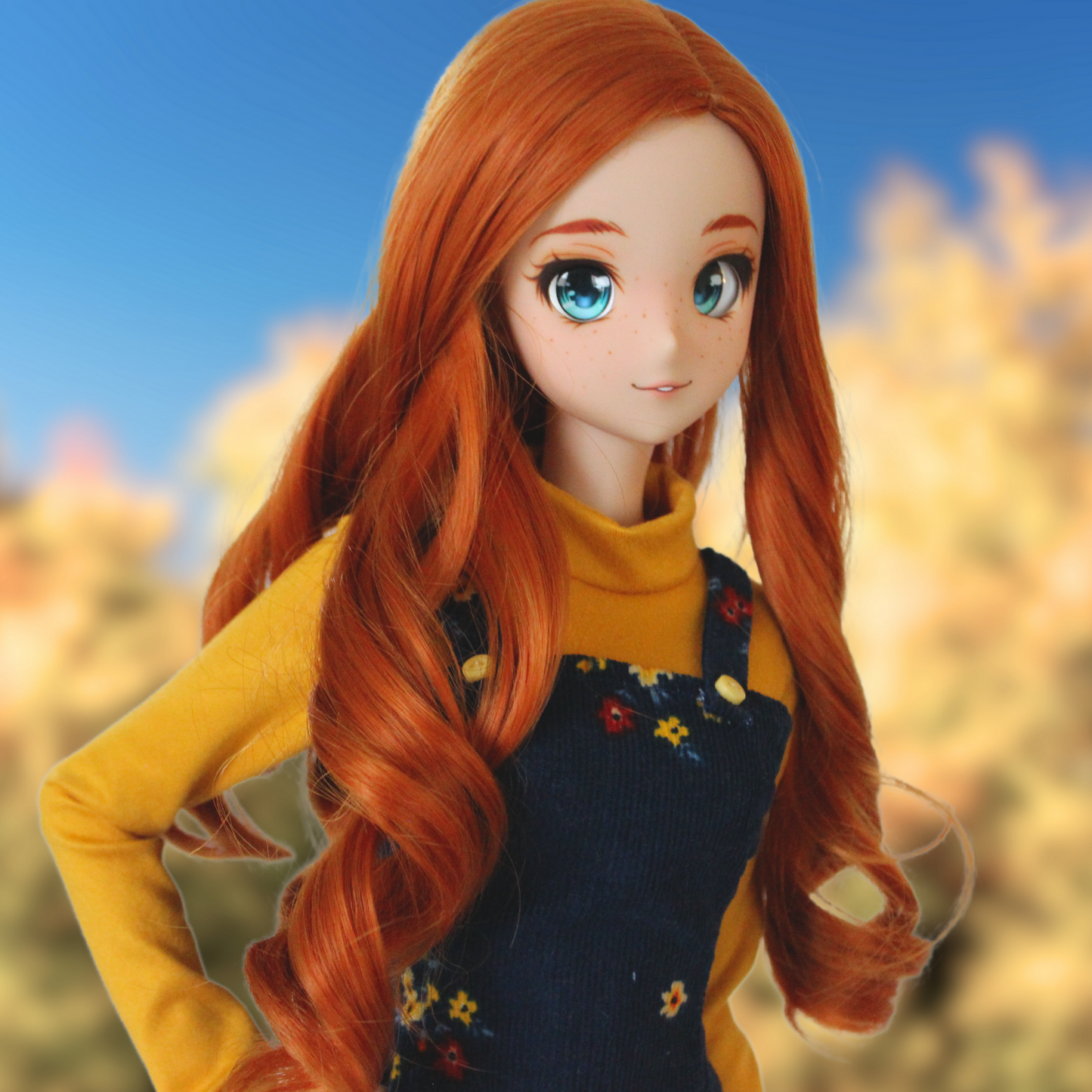 Autumn Floral Jumper Dress and Turtleneck Set for Smart Dolls - The Doll Fairy