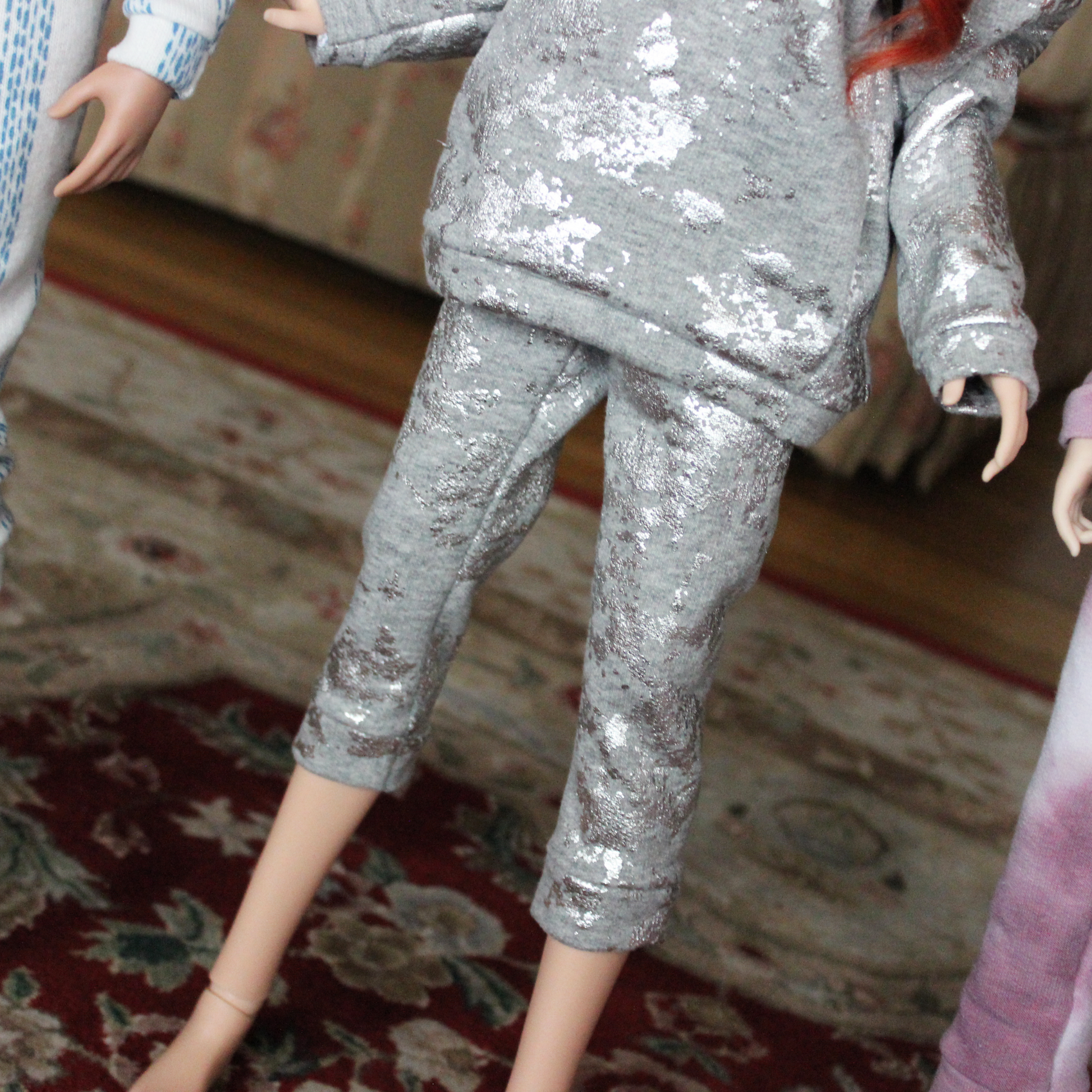 Silver Marble Jogger Pants - The Doll Fairy