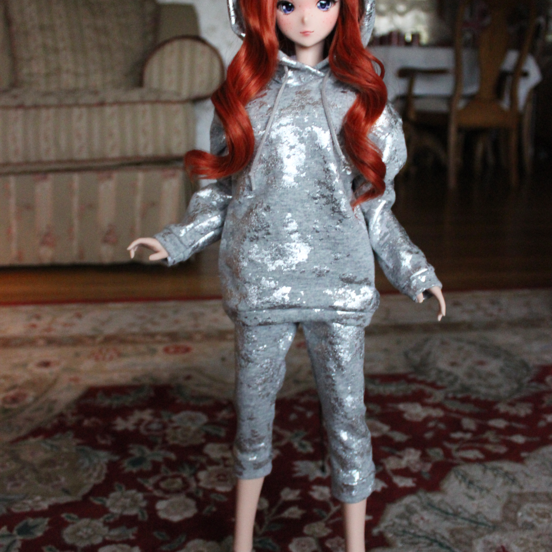 Silver Marble Jogger Pants - The Doll Fairy