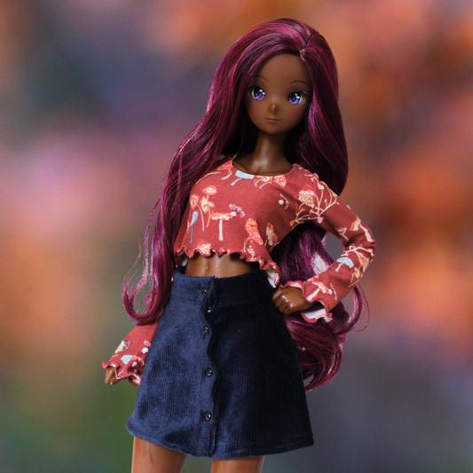 Mushroom Blouse and Button-Down Skirt Set - The Doll Fairy