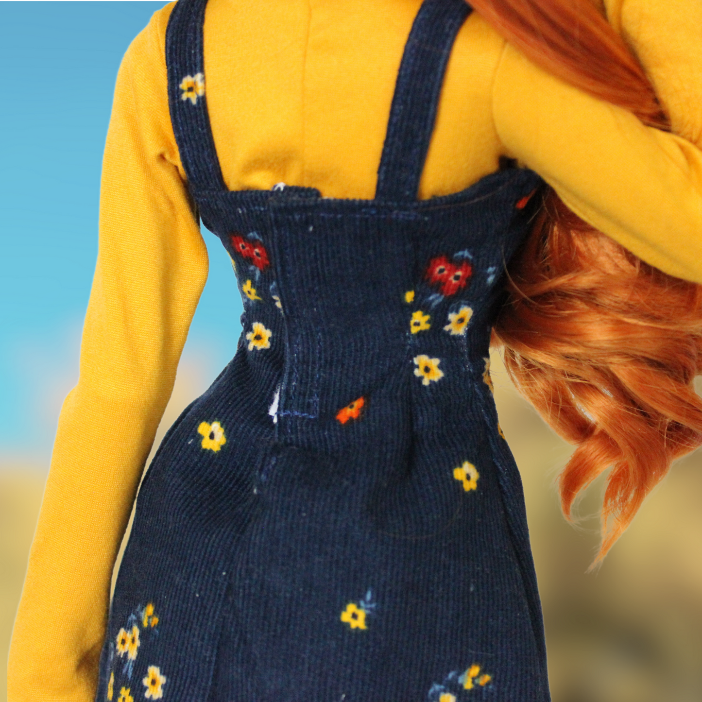 Autumn Floral Jumper Dress and Turtleneck Set for Smart Dolls - The Doll Fairy