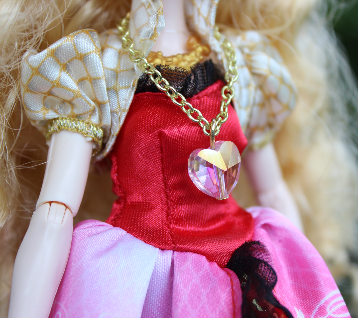 Doll Fairy Crystal Heart Necklace for Small Dolls - The Doll Fairy