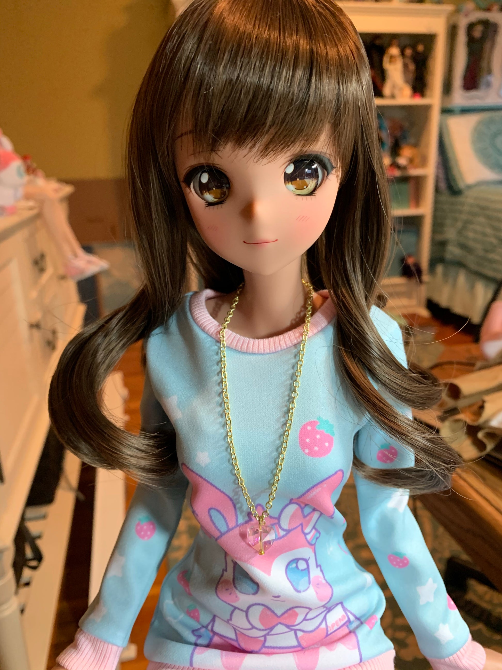 Doll Fairy Signature Crystal Heart Necklace for Smart Dolls/ SD size BJD - The Doll Fairy